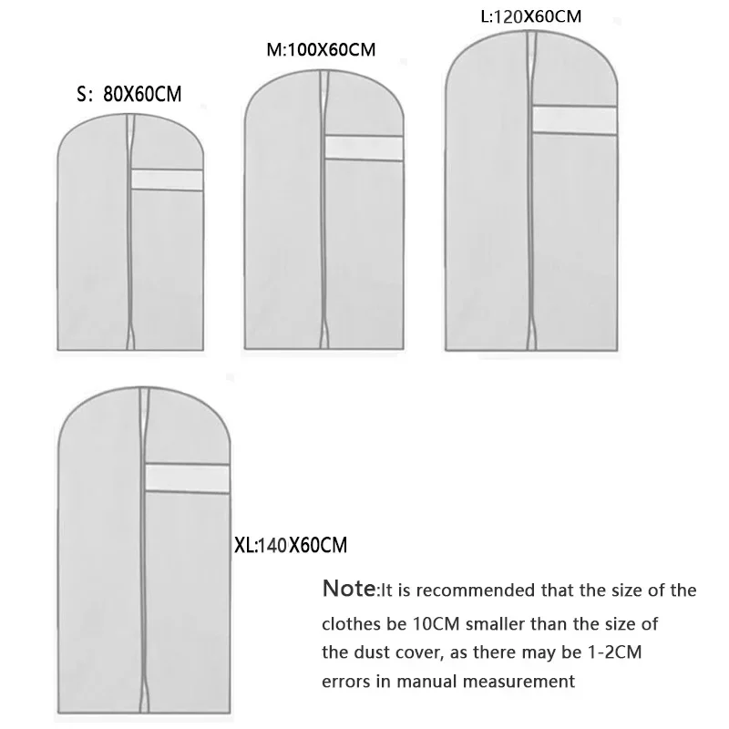 5PCS Dustproof Clothing Covers Waterproof Clothes Dust Cover Coat Suit Dress Protector Hanging Garment Bags Closet Organizer 6