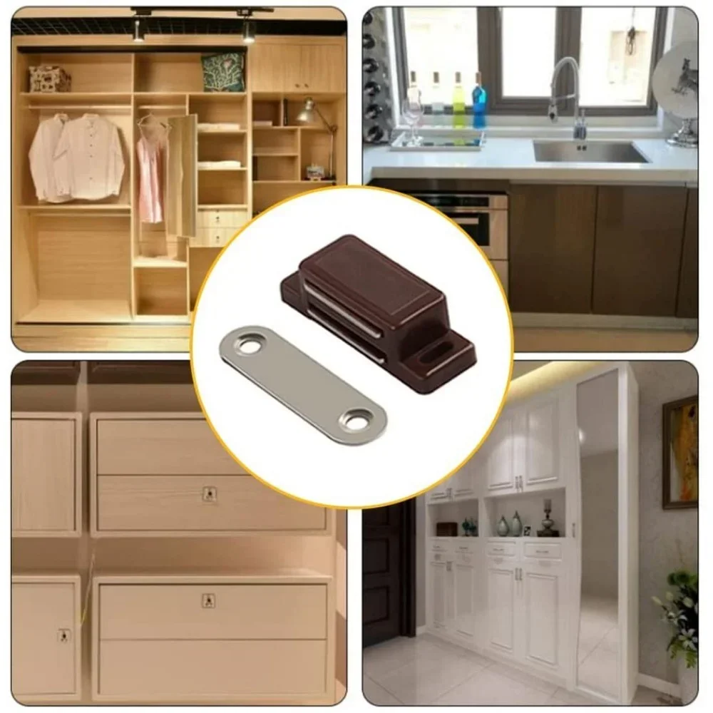 Door Closer 10pcs Magnetic Door Closers Kitchen Wardrobe Cabinet Super Strong Magnet Magnetic Concealed Hidden Closer Door Catch Latch door closer