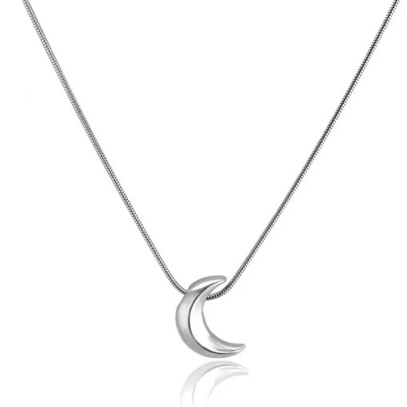 

Простое ожерелье с подвеской в ​​виде Луны, очаровательное ожерелье для женщин и девочек, геометрическая цепочка на ключицы, на