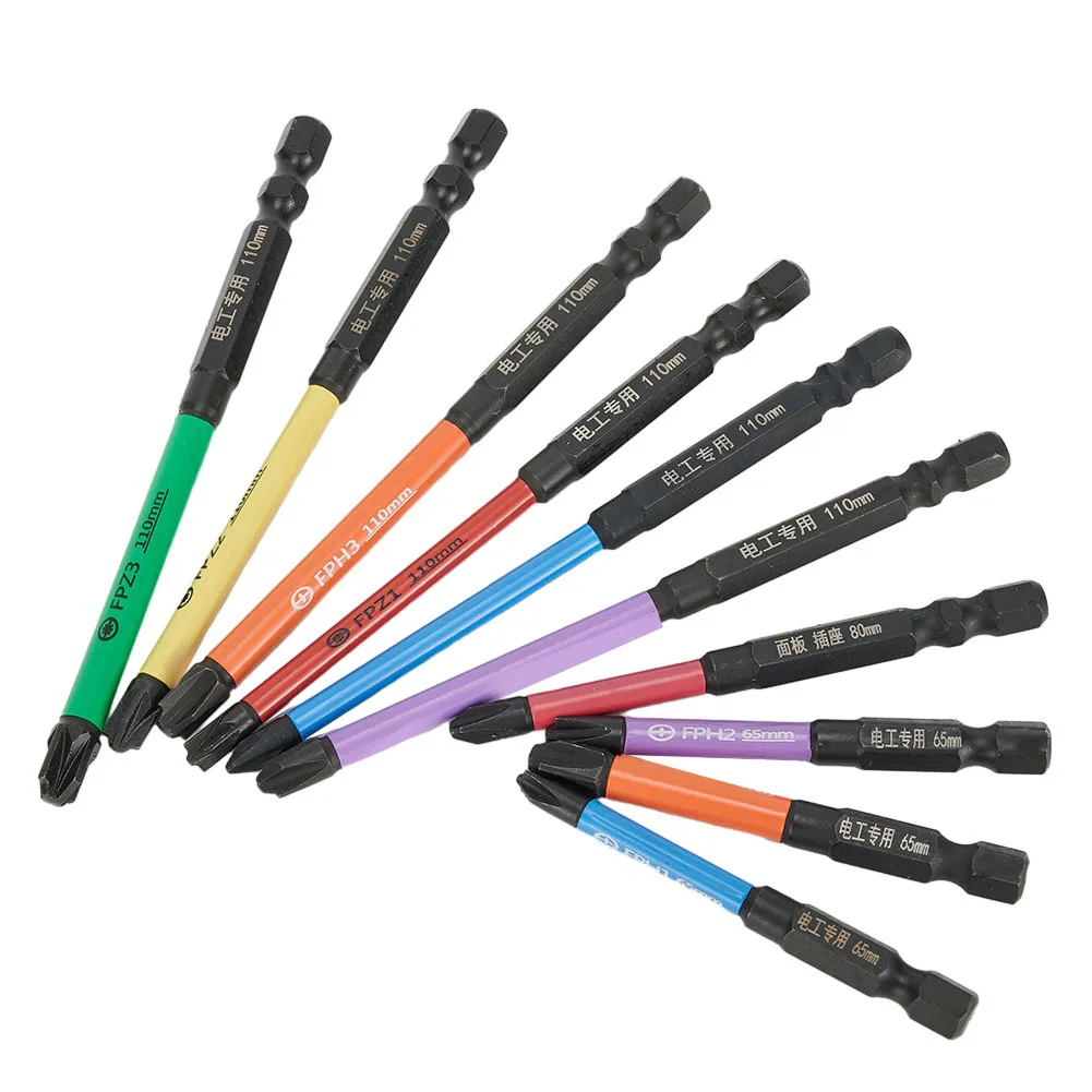 

Magnetic Special Slotted Cross Screwdrivers Bit Set For Electrician FPH FPZ 65- 110mm 1/4" Hex For Sockets Switch Power Tool