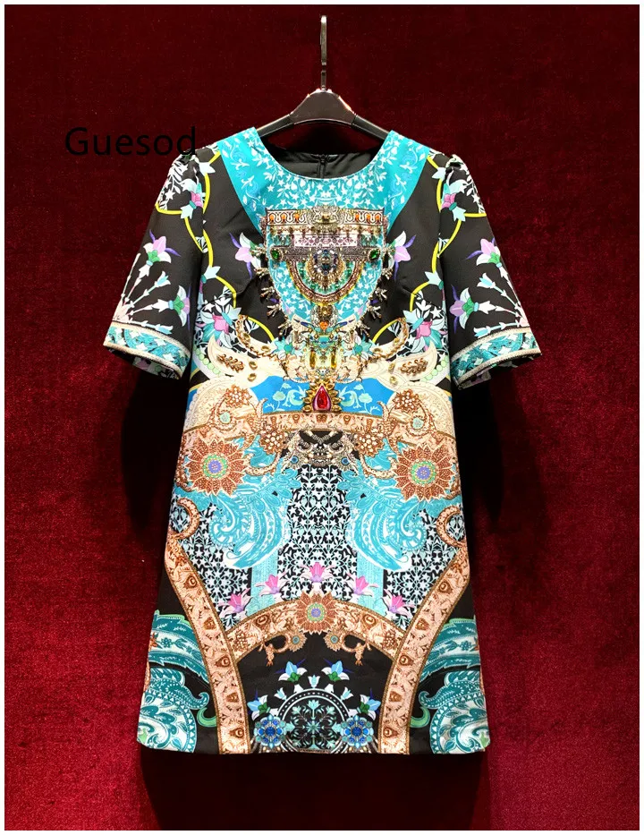 

Guesod Women Top Quality Dress French Handmade Luxury Elegant Slim Short Sleeve Dress Autumn 2022 New Arrive
