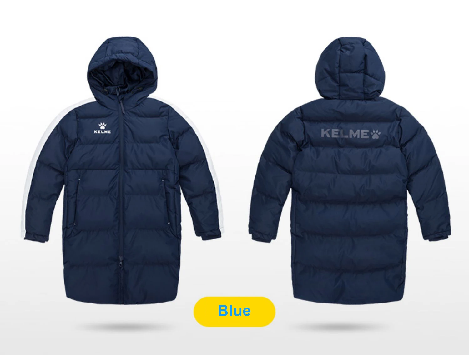 Sports jacket KELME Kid Winter Jacket Long Solid Sports Training Coat Child Overcoat Outrwear Warm Cotton Padded Winter Coat Boys Girl 3883406