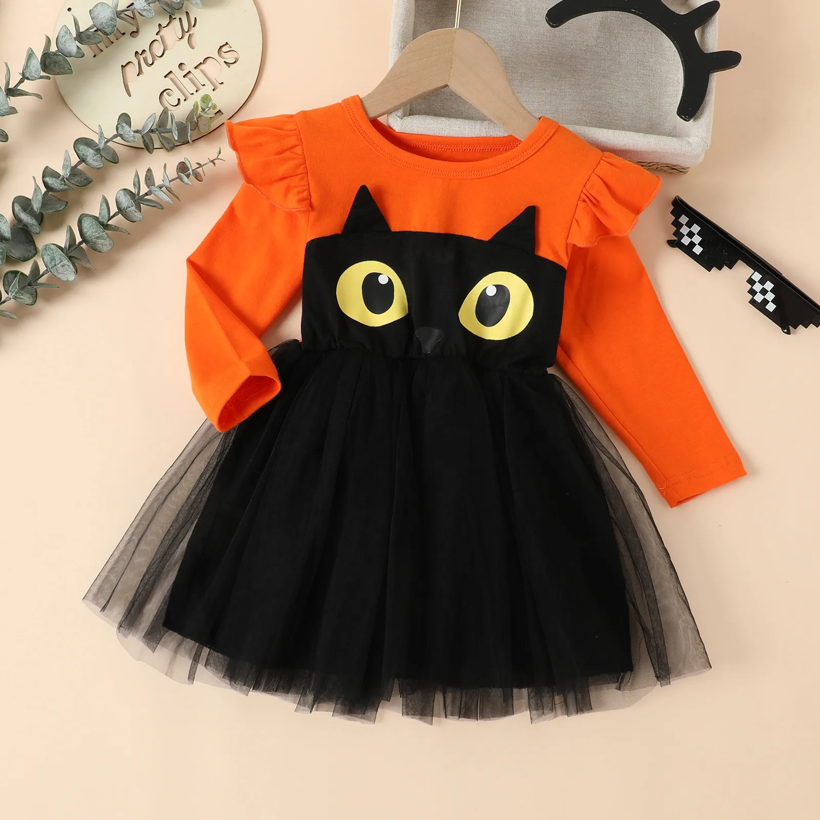 Girls Dress Kids Clothes Toddler Infant Wedding Halloween Cartoon Mesh Tulle Modeling Dress