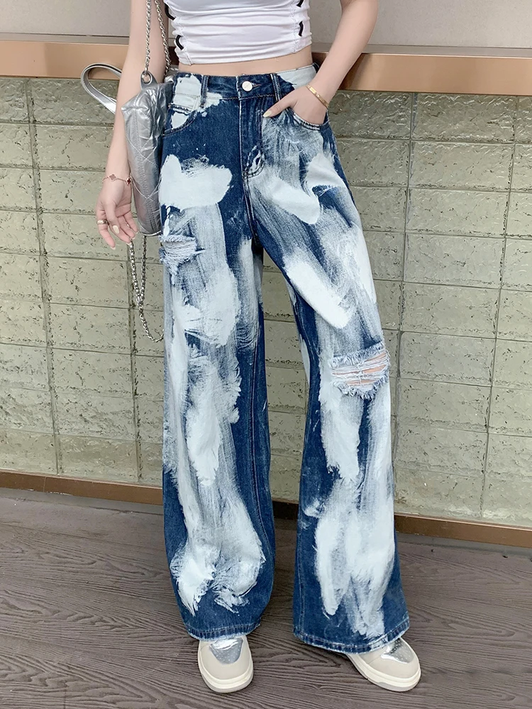 superaen-spring-summer-2024-new-fashion-casual-long-pants-blue-printed-white-jeans-for-women