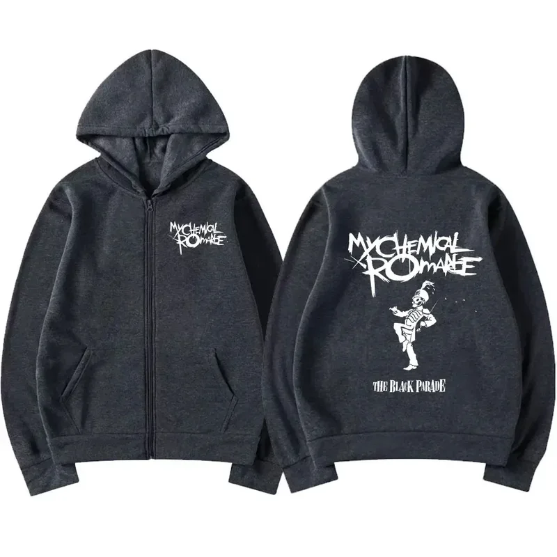 MCR My Chemical Romance Dead Zipper Hoodie Black Parade Punk Emo Rock Zip Up Herren Vintage Hip Hop Fashion Sweatshirt – Detail 3