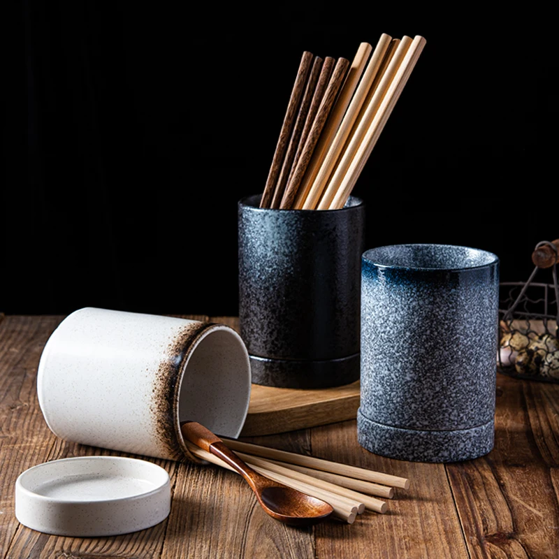 Japanese Ceramic Kitchen Restaurant Household Drain Chopsticks Storage Rack Chopsticks Box Creative Tableware Kitchen Supplies ceramic chopsticks holder