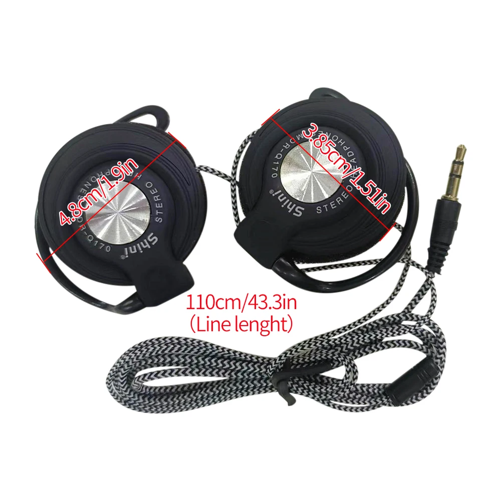 3.5mm Wired Headphones HIFI Studio Monitor, Over-Ear Bass Enhanced Headset with Adjustable Ear Hook for Music Gaming