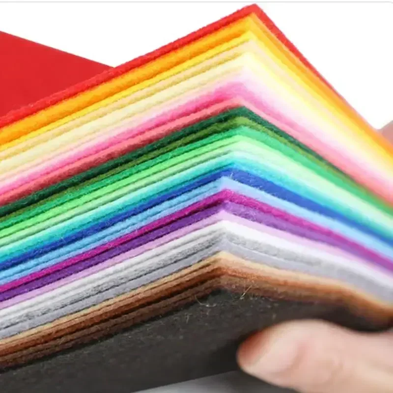 Felt Fabric Sheet Nonwoven Needlework 10cm Patchwork Cloth Bundle for Kids Scrapbooking Doll Sewing Crafts DIY Quilting