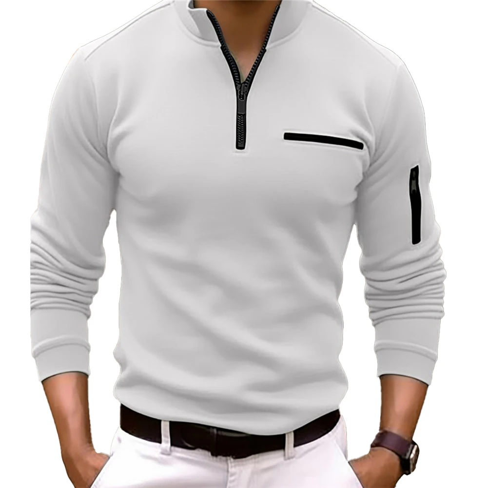 

Fashion Mens Male Pullover Business Casual Classic Comfortable Daily Easy Care Long Sleeve Solid Color Fall Spring