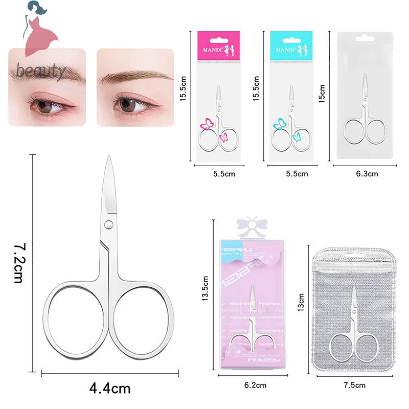 1Pcs Eyebrow Scissor Eyelash Trimmer Facial Hair Remover Stainless Steel Nail Cuticle Manicure Scissor Beauty Makeup Tool 2