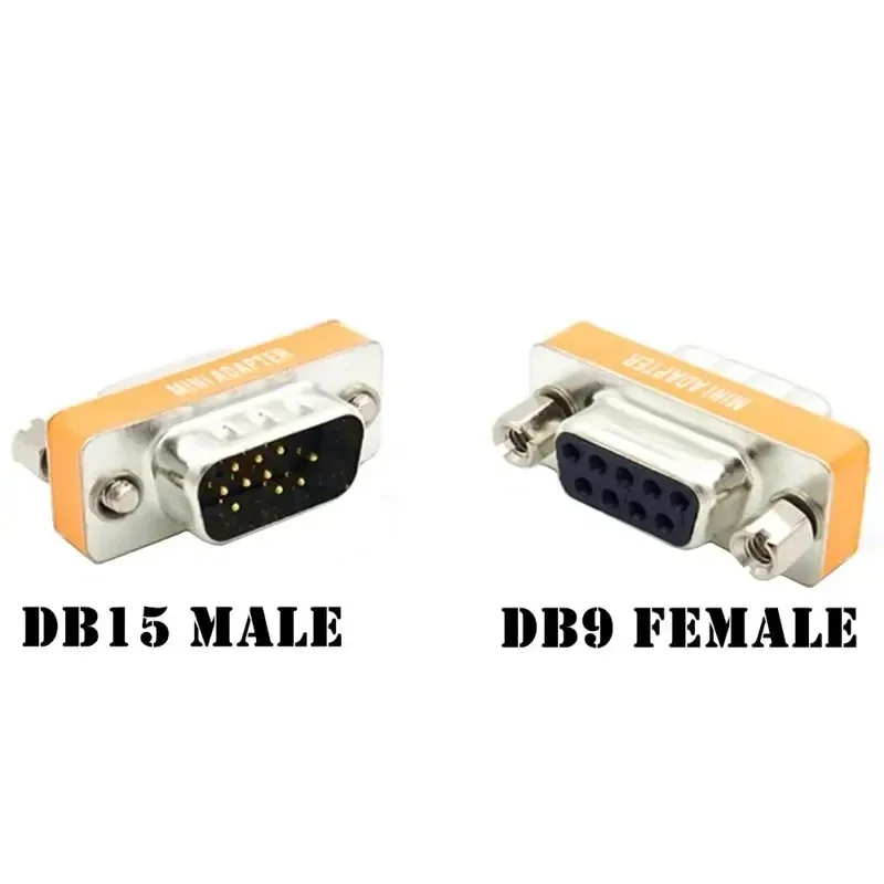 VGA Cable Adapter Metal Mini Serial Port 9Pin Display To DB15Pin Male Female Converter HD15/DB9 VGA (D-SUB, RGB)
