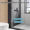 Foldable Magnetic Shower Curtain Waterproof Bathroom Curtain with 14 Hooks Bathtub Curtain Modern for Bathroom 1