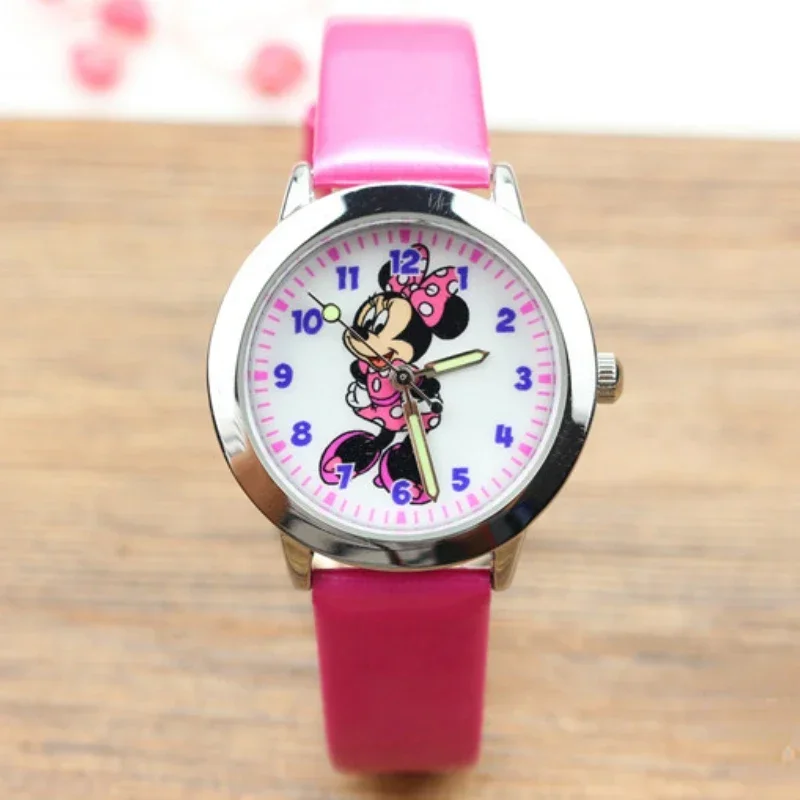 New Disney Kids Watch Fashion Cartoon Minnie Quartz Watch for Children Girls Womens Wristwatch Luminous Pointer Child Cute Clock 5