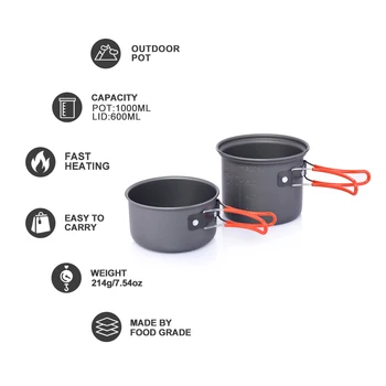 Widesea camping tableware outdoor cooking set - Camping cookware - travel tableware - picnic set - hiking cooking utensils & cutlery 3