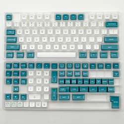 Enhanced Blue SA Profile Custom PBT Keycap Set for Mechanical Gaming Keyboards - 135 Double Shot Keys (Green and White)