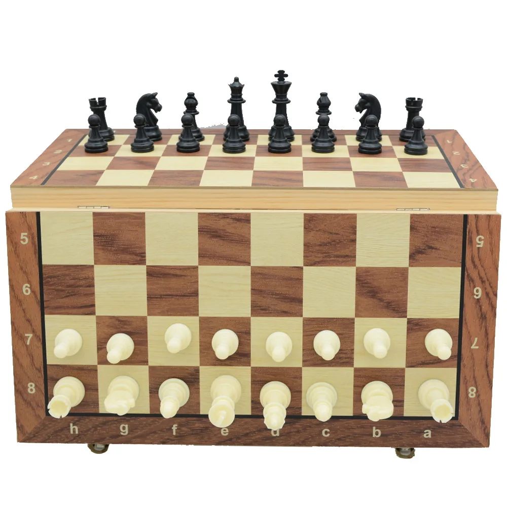 49/44/39/34/29/24cm Chess Board Sets Folding Puzzle Wooden Chess Table Game Toys No Toxic for Kids Adults ﻿
