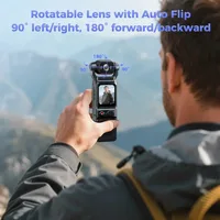 4K Pocket Action Camera Touch Screen WIFI Outdoor DV 180° Rotatable  Anti-shake Bodycam Portable Small Video Recorder Vlog Cam 3