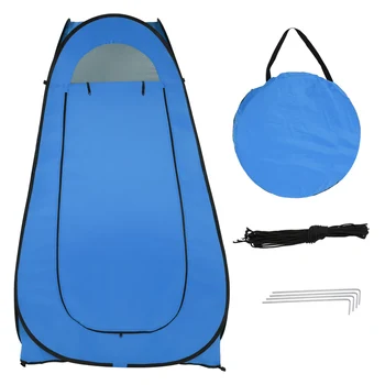 1-2 Person Portable Pop Up Toilet Shower Tent Changing Room Dressing Tent Camping Shelter Blue 4