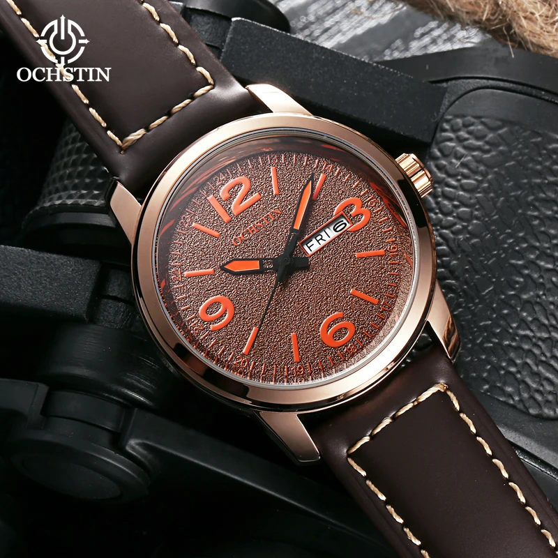 New Style OCHSTIN 2024 Men's Wristwatch Fashion Casual Man Waterproof Quartz Calendar Watch Original Brand Male Watches