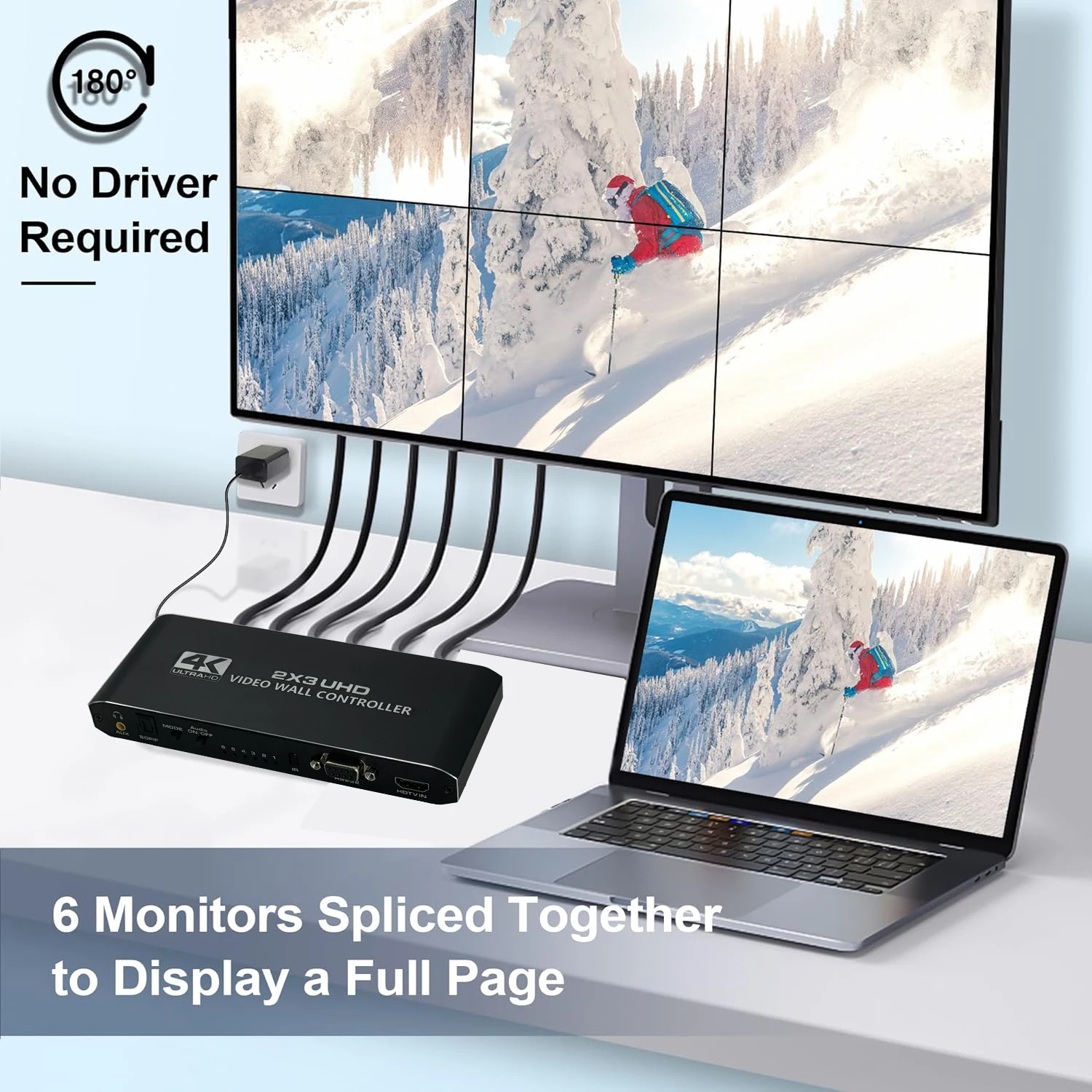 HDMI 비디오 벽 컨트롤러, HDMI 비디오 스크린 스플리터, 벽 스티칭 프로세서, 6 디스플레이, 4K 2X3 HDMI 비디오 프로세서