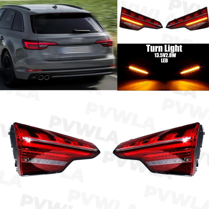 2PCs Left+Right Side Inside Rear Tail Light Lamp For Audi A4 B9
