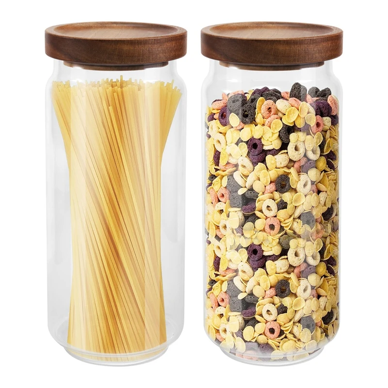 

Sealed Jar With Lid 1 Litre [2 X 1000 Ml] - Elegant Glass Container With Lid Set