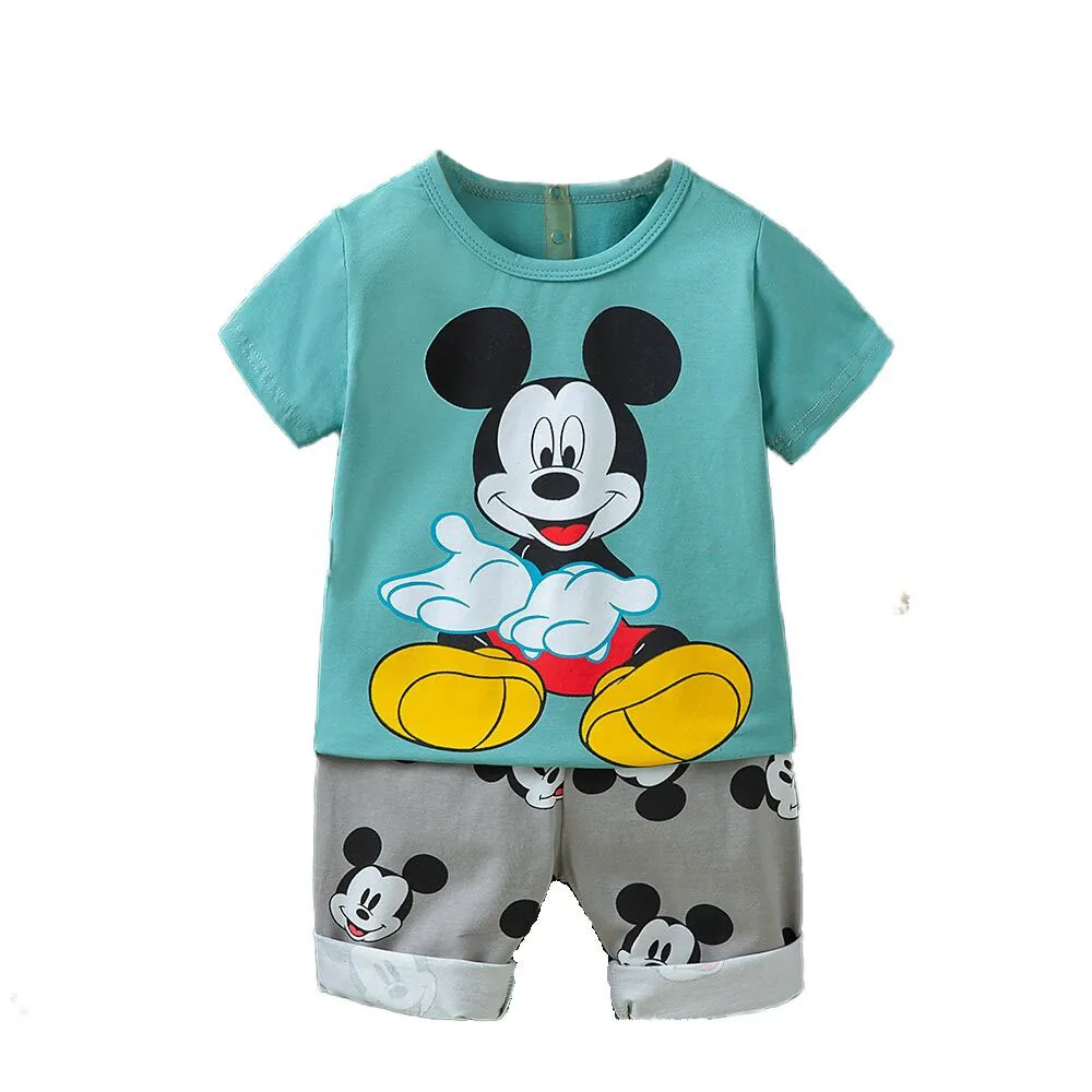 Kids clothes set Summer cartoon T-shirt shorts children's boys set cotton tees pants leisure boys and girls babies clothes casual 2pcs
