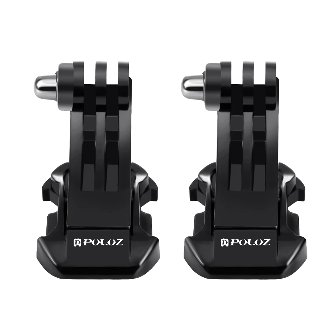 2 PCS PULUZ Black Vertical Surface J-Hook Buckle Mount Set for PULUZ Action Sports Cameras Jaws Flex Clamp Mount for GoPro, Inst