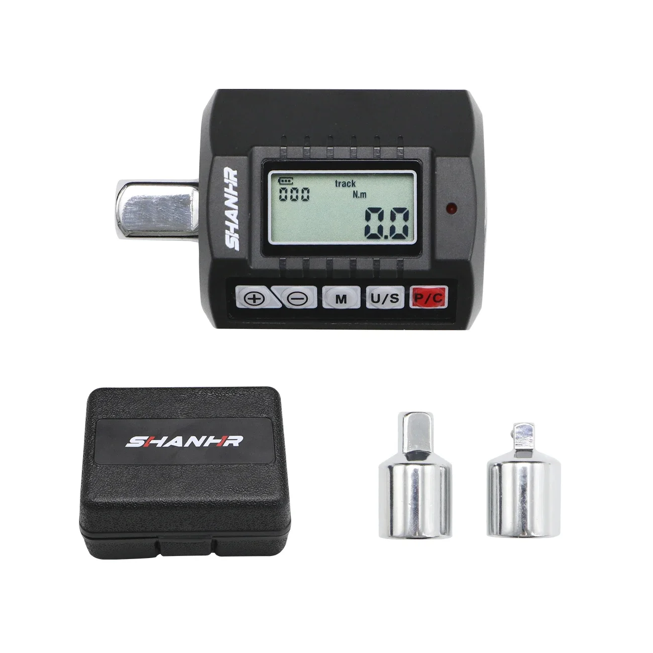 SHANHR 1/2'' Digital Torque Adapter, 1/2" 1/4 3/8, Adjustable Torque 3-Piece Set with Adapter Torque Wrench Head Bike Set