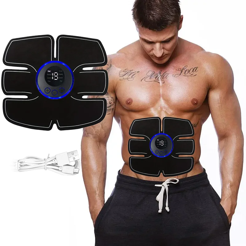 USB wiederaufladbares Muskelmassagegerät, tragbares Bauch-Fitness-Patch, formende Massage, kabelloses LCD-Display, um Müdigkeit zu entspannen – Detail 1