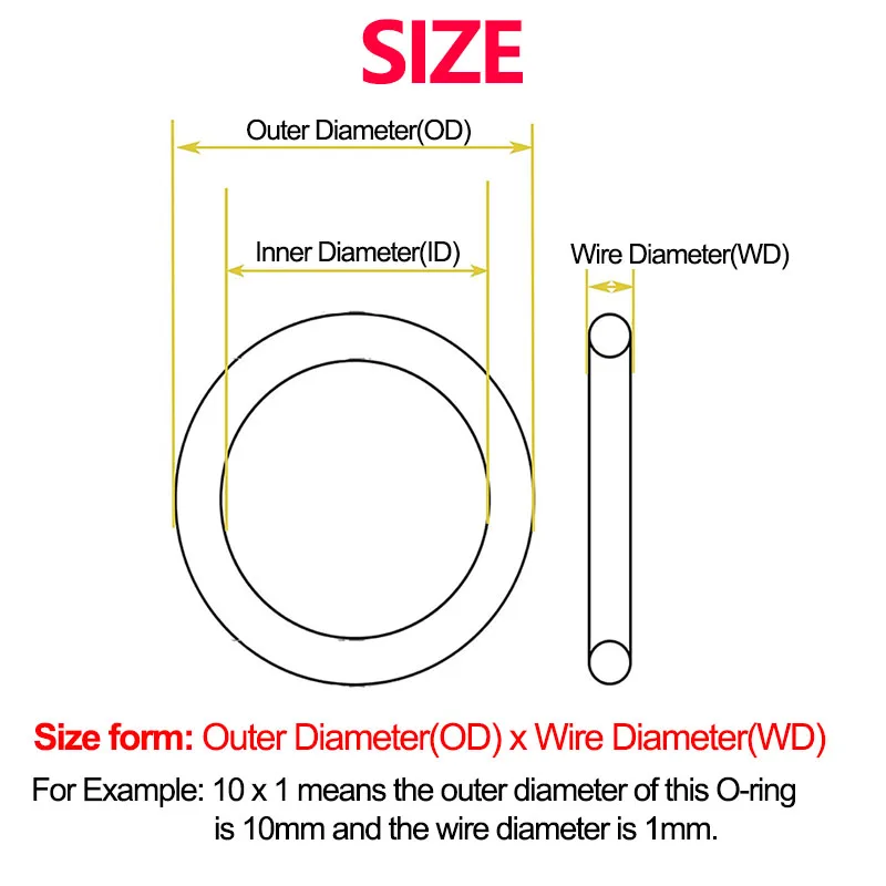 녹색 FKM O 링 씰 두께 오일 가스켓 연료 와셔, 불소 고무 O-링 OD * WD 3.5MM