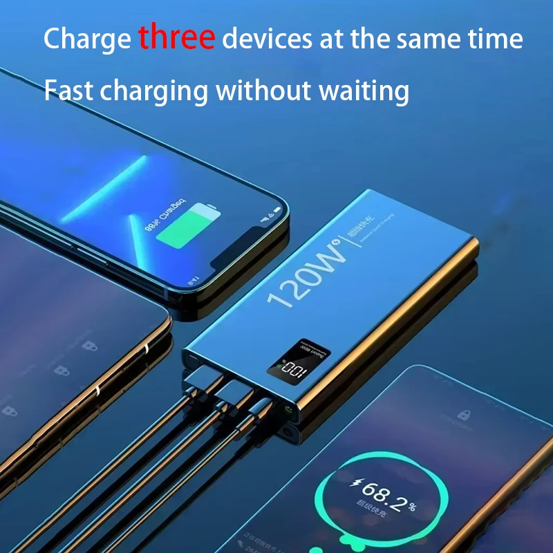 Power Bank da 120 W con ricarica super veloce, capacità ultra elevata da 200000 mAh, batteria esterna per dispositivi mobili, compatibile con iPhone, Xiaomi, Samsung - Image 5