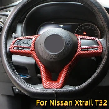 Steering Wheel Panel Knob Cover Sticker for Nissan Xtrail T32 17-21 Rogue Note Qashqai J11 Versa Juke Micra Kicks Leaf Sentra 1