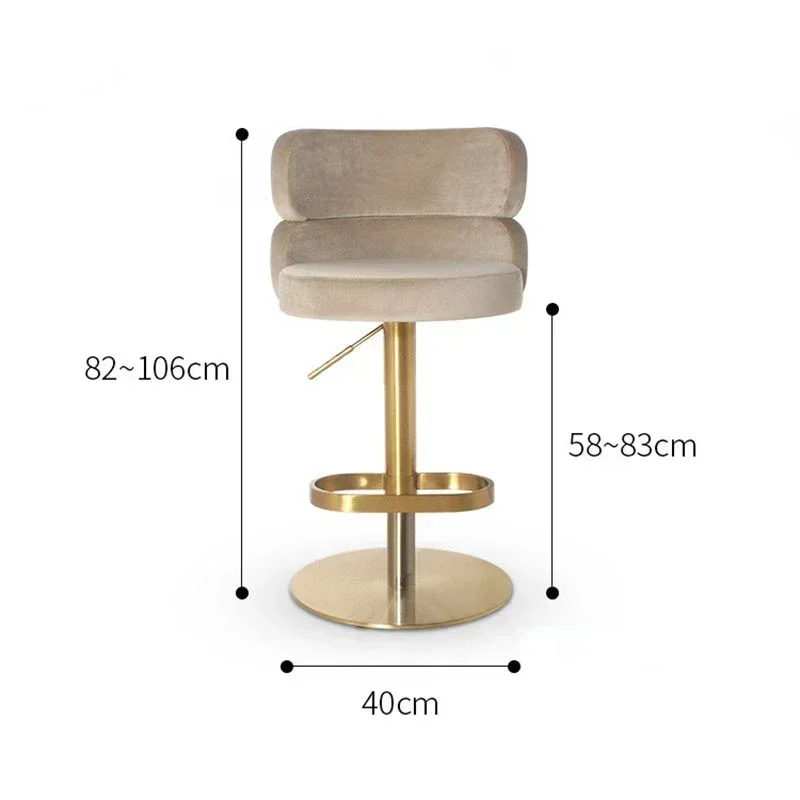 Nordic Design Bar Chair Breakfast Bar Lifting Adjustable Dinning Chair Soft Reception Chairs Salon Furniture