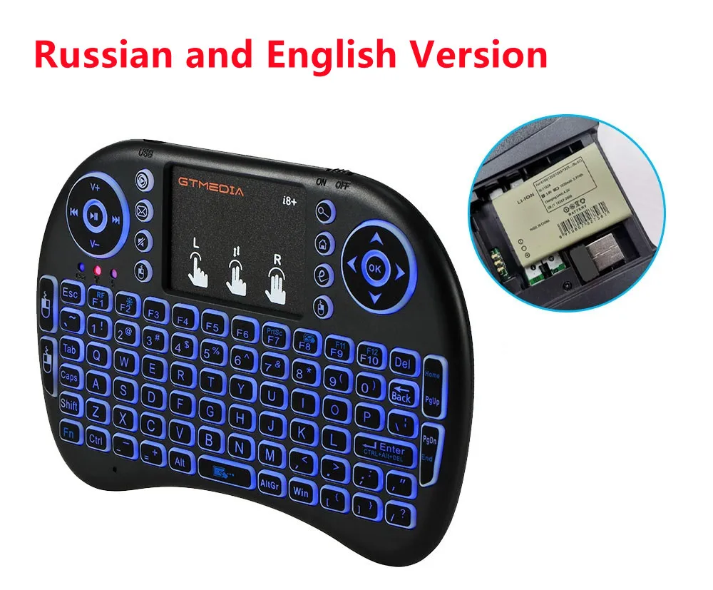 GTmedia Handheld i8 Mini Wireless Keyboard 2.4GHz Russian English Language Air Mouse With Touchpad for Laptop Android TV Box PC best wireless keyboard for office Keyboards