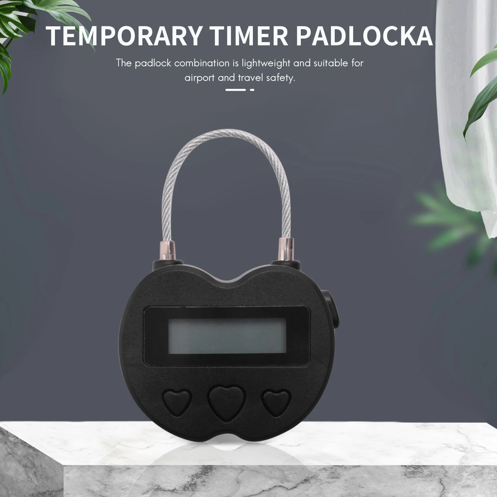 Smart Time Lock Lcd Display Time Lock Usb Oplaadbare Tijdelijke Timer Hangslot Reis Elektronische Timer Zwart