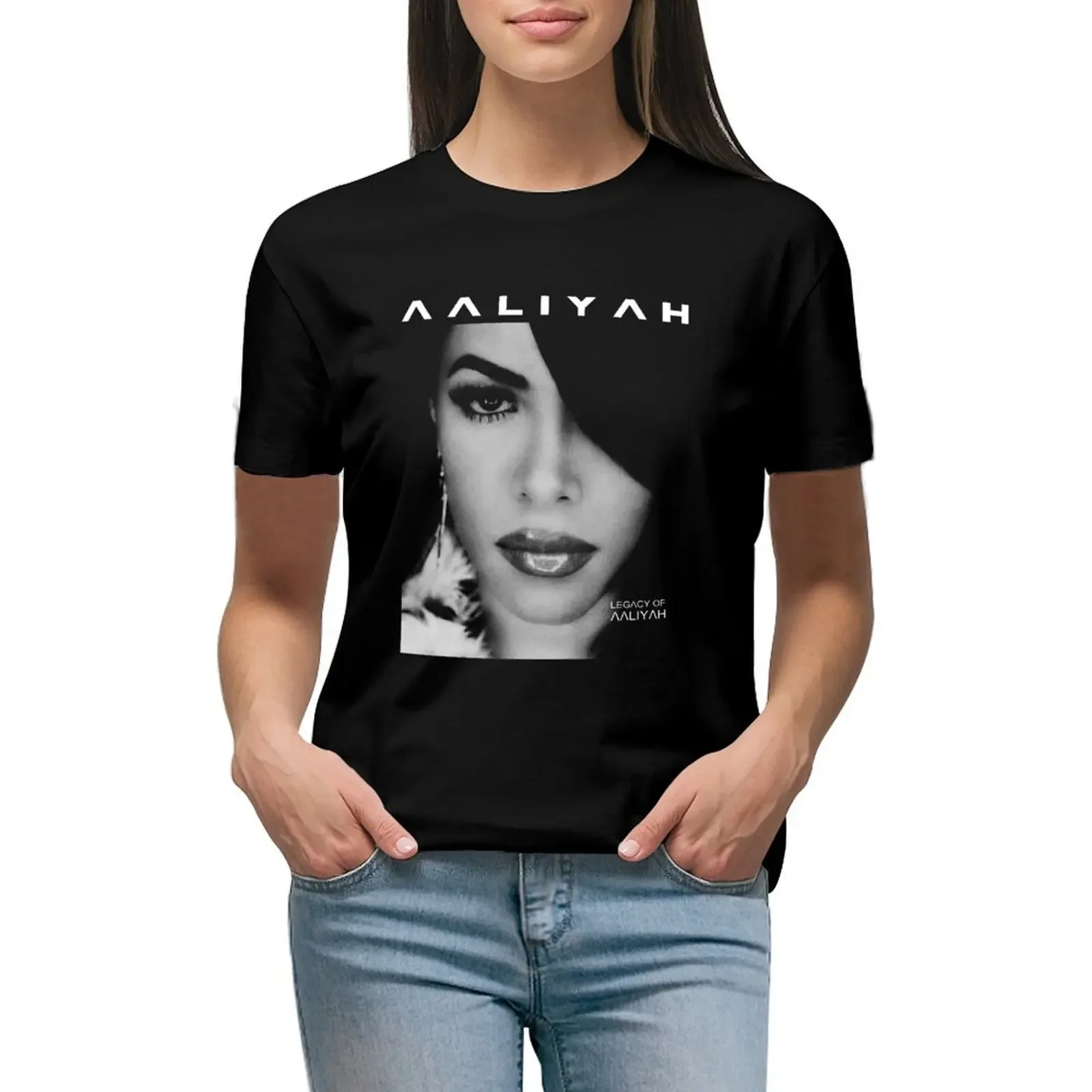 

áálíyáh 2000S Légácy T-shirt shirts graphic tees vintage clothes kawaii clothes t-shirts for Women loose fit