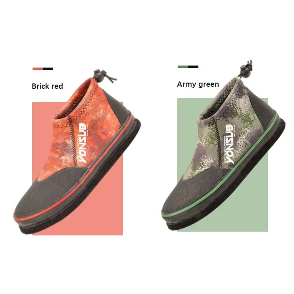 1 Pair Shoes 5MM Neoprene Self-Lock Rock Fishing Shoes Steel Nails Men Women Hunting Fishing Boots Accessories fly fishing shoes