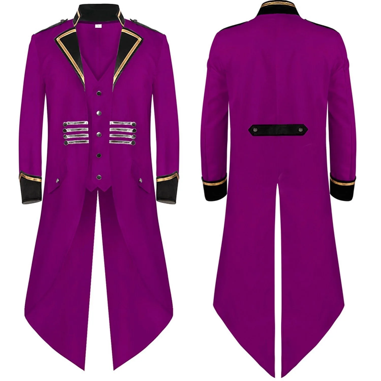O643Palace Gothic evening dress lapel punk retro swallowtail jacket stage costume