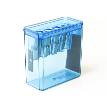 Temperino a 4 Fori Multifunzionale Trasparente per Carboncino, Temperino Manuale in Plastica a Punta Lunga per Studenti e Schizzi