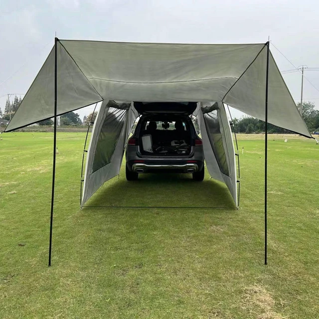 Car Rear Tent Extension Waterproof Trailer Tent Camping Shelter Canopy Car  Trunk Tent for Outdoor Tour