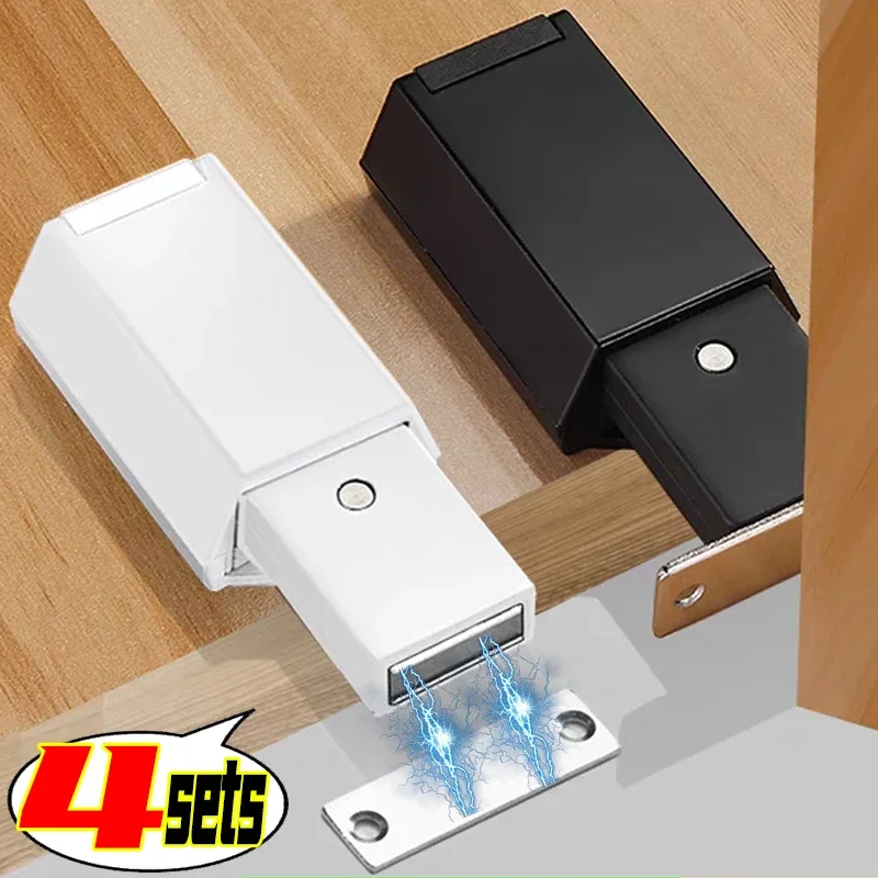 1/4set Magnet Cabinet Door Bouncer Invisible Furniture Door Stops Heavy Duty Cabinets Push Magnetic Closer Hardware Accessories magnetic cabinet catches door closer magnetic cabinet latches cabinet door latch door stops