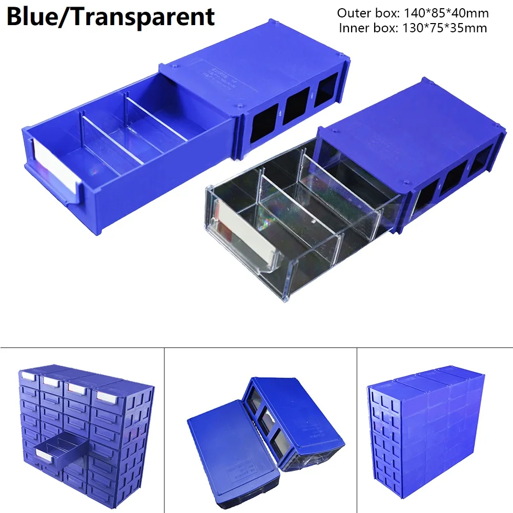 1pc Component Screws Tool-box Stackable Plastic Blue/transparent Storage Boxes Crafts Hardware Electronic Organizer Tool Box