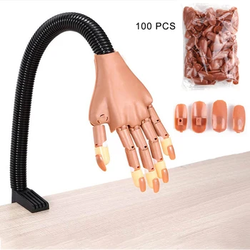 Punte per unghie acriliche per dita per pratica di manicure a mano per pratica di nail art con 100 strumenti per attrezzature per l'allenamento delle unghie finte