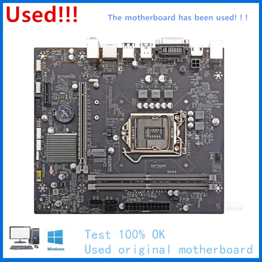 Per Onda H310S Pro Scheda Madre Del Computer Lga 1151 Ddr4 32G H310 Scheda Madre Desktop Usata Core I5 9600K I7 9700K Cpu