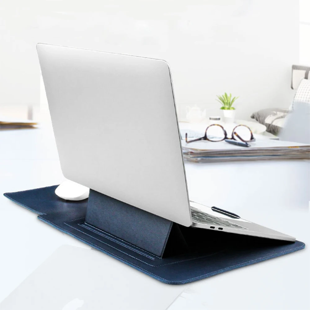 Custom Name Leather 14 Inch Laptop Bag Set Large Capacity Mouse Usb Storage Bag