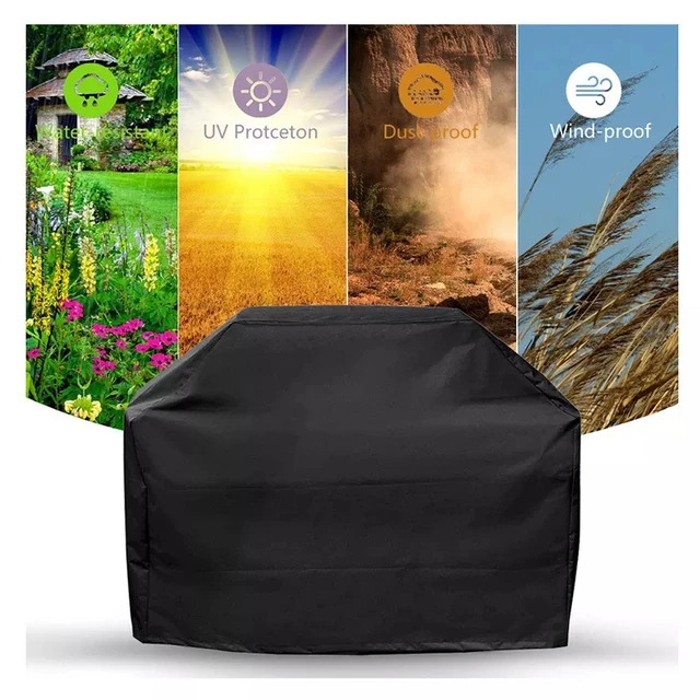 Vízálló Bbq Grill Burkolat Por, Kültéri Védő Nagy Teherbírású Charbroil Fedél Fekete Kerek Téglalap Burkolata - Image 6