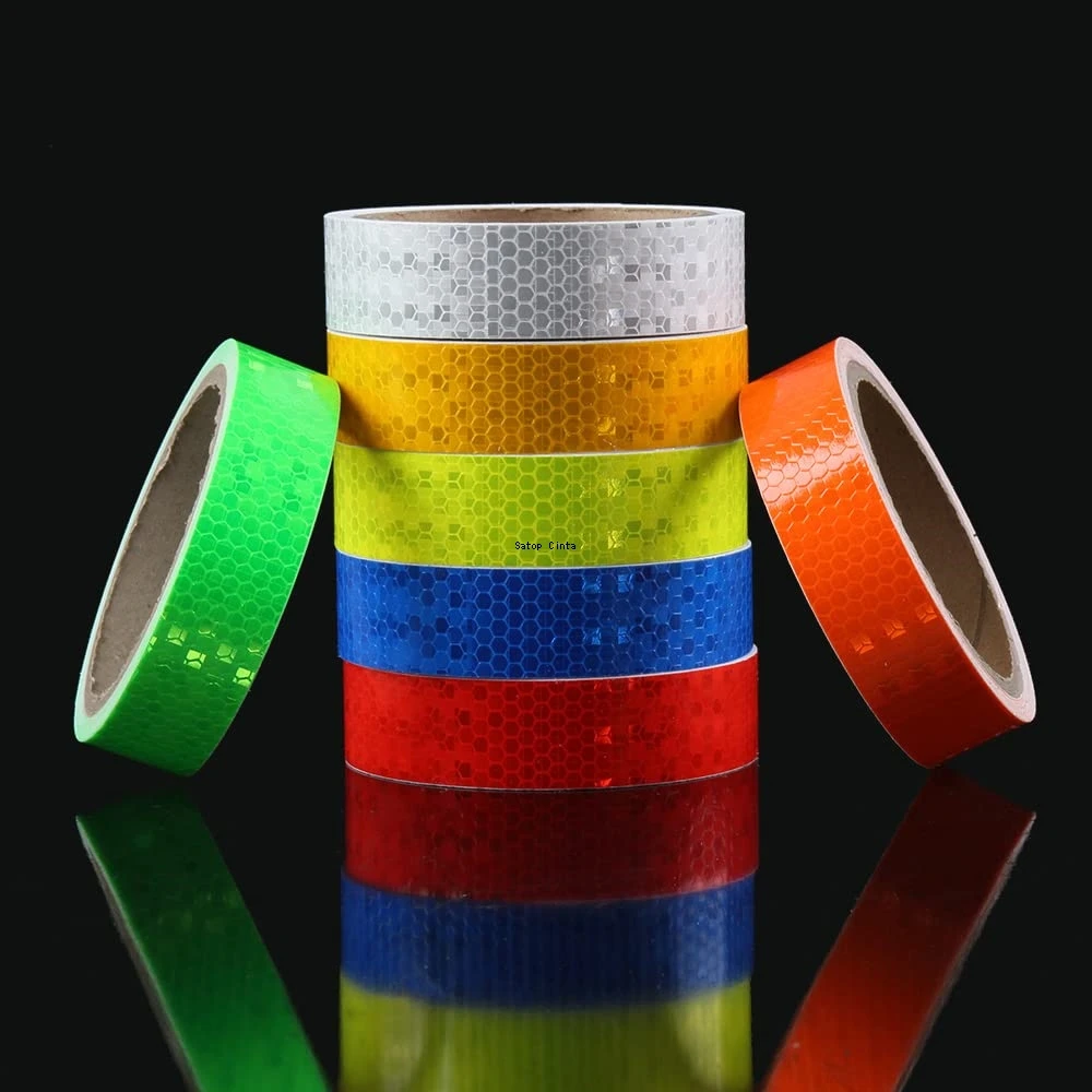 2.5cm*10m Reflective Bicycle Sticker PVC High Visibility Waterproof Self-adhesive Warning Reflectors Strip For Car Vehicle Truck