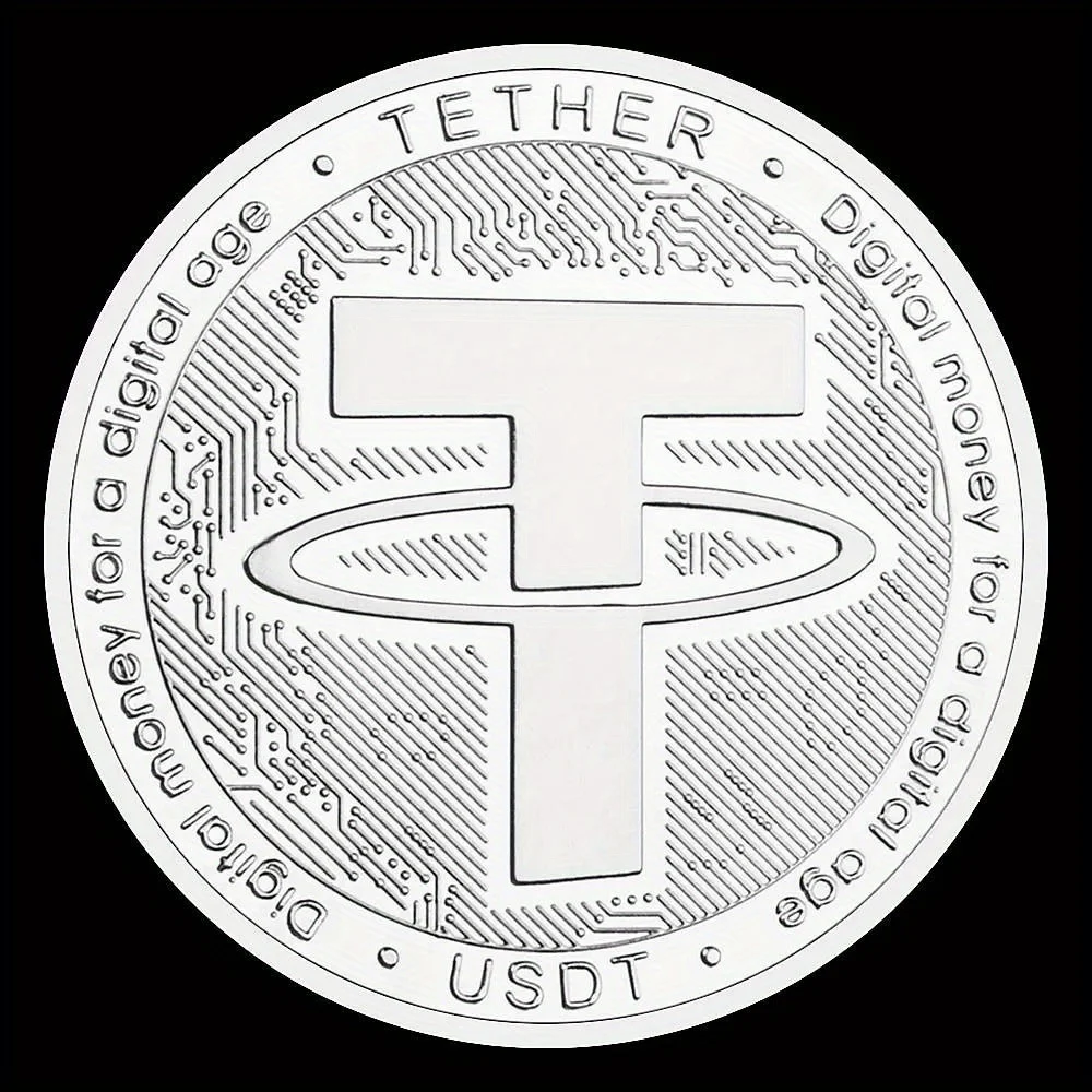 Golden-Plated USDT Cryptocurrency Collectible Coin Souvenir Gift