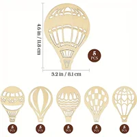30 Pieces Unfinished Hot Air Balloon Wooden Decorations Hot Air Balloon Wooden Cutouts For DIY Home Decorations 1